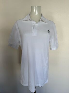 Raf Simons White Polo Shirt with Chest Wreath